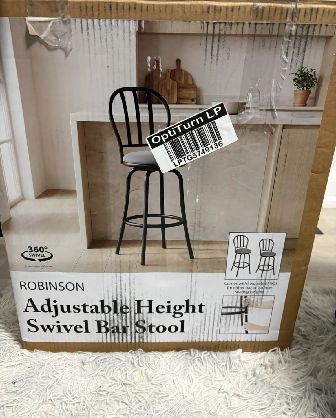 Adjustable Height Swivel Bar Stool
