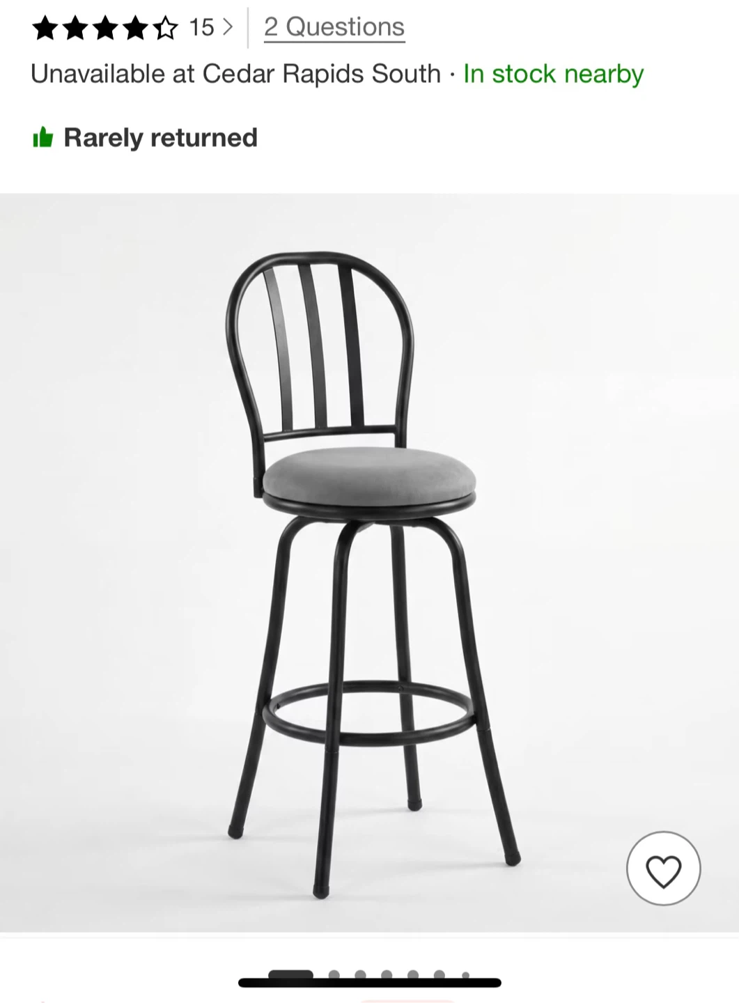 Adjustable Height Swivel Bar Stool - photo 3