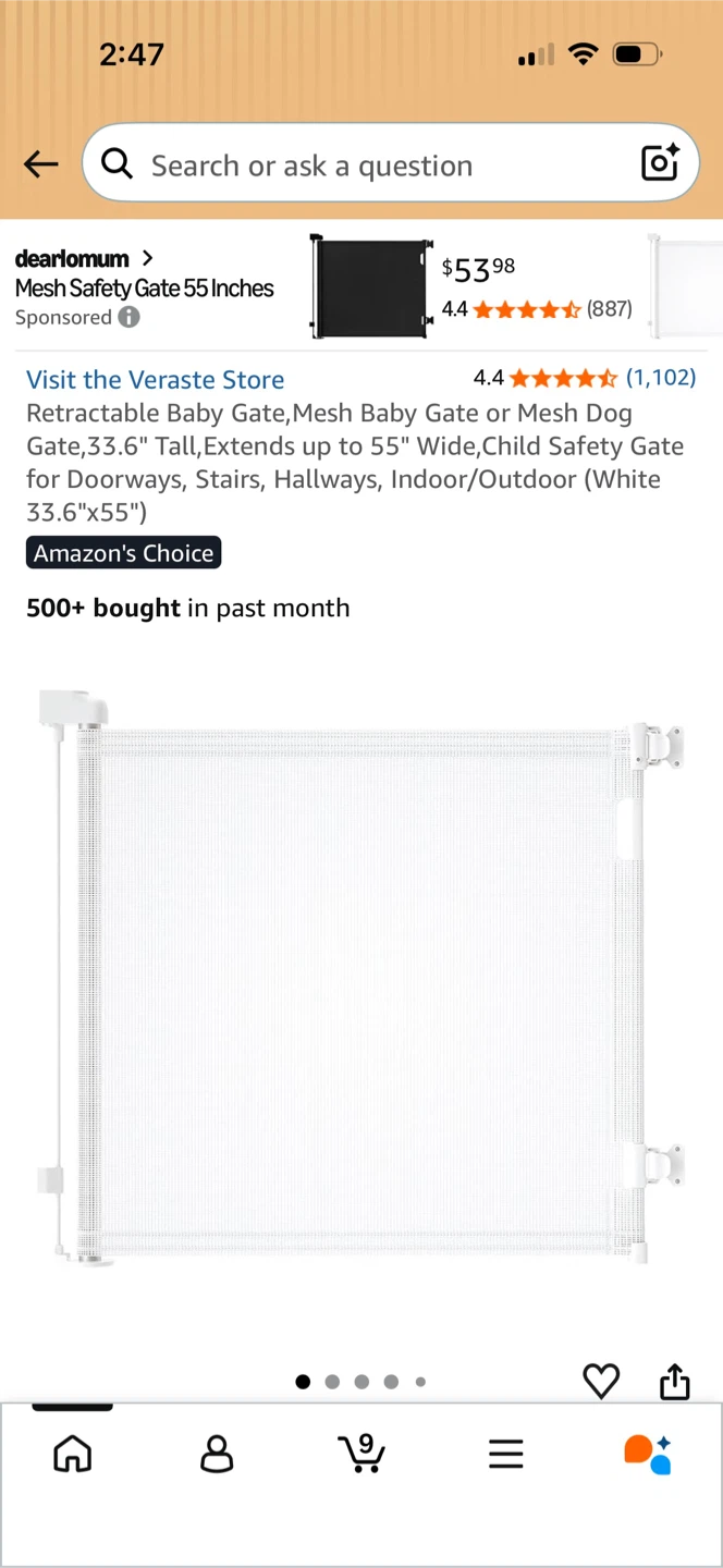 Retractable Mesh Safety Gate - White