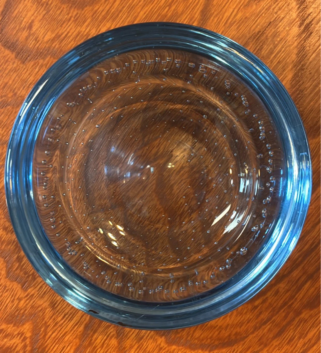 Vintage Hand Blown Blue Bubble Glass Trinket dish - photo 2