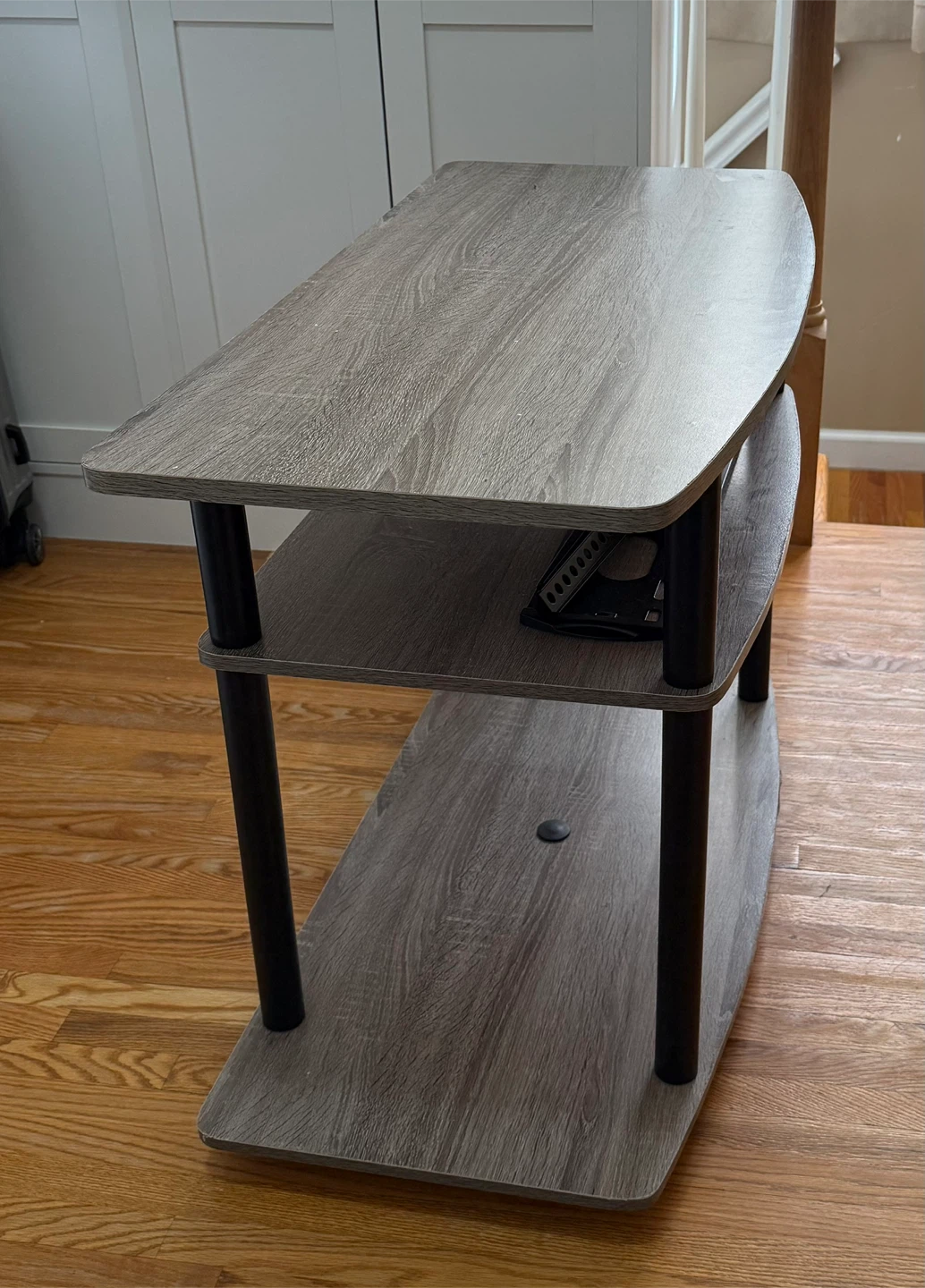 Three-Tier Wood Grain TV Stand