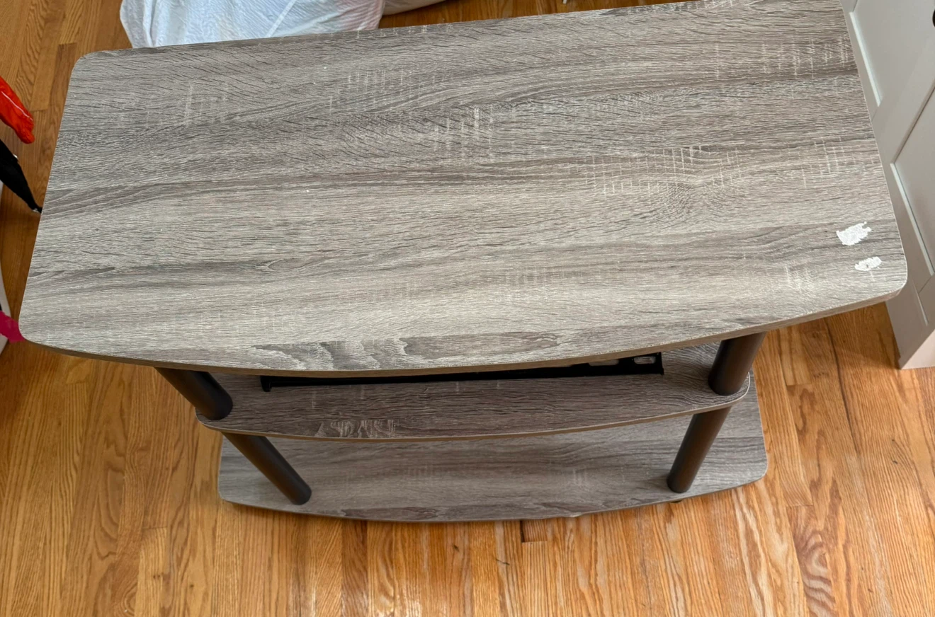 Three-Tier Wood Grain TV Stand - photo 2