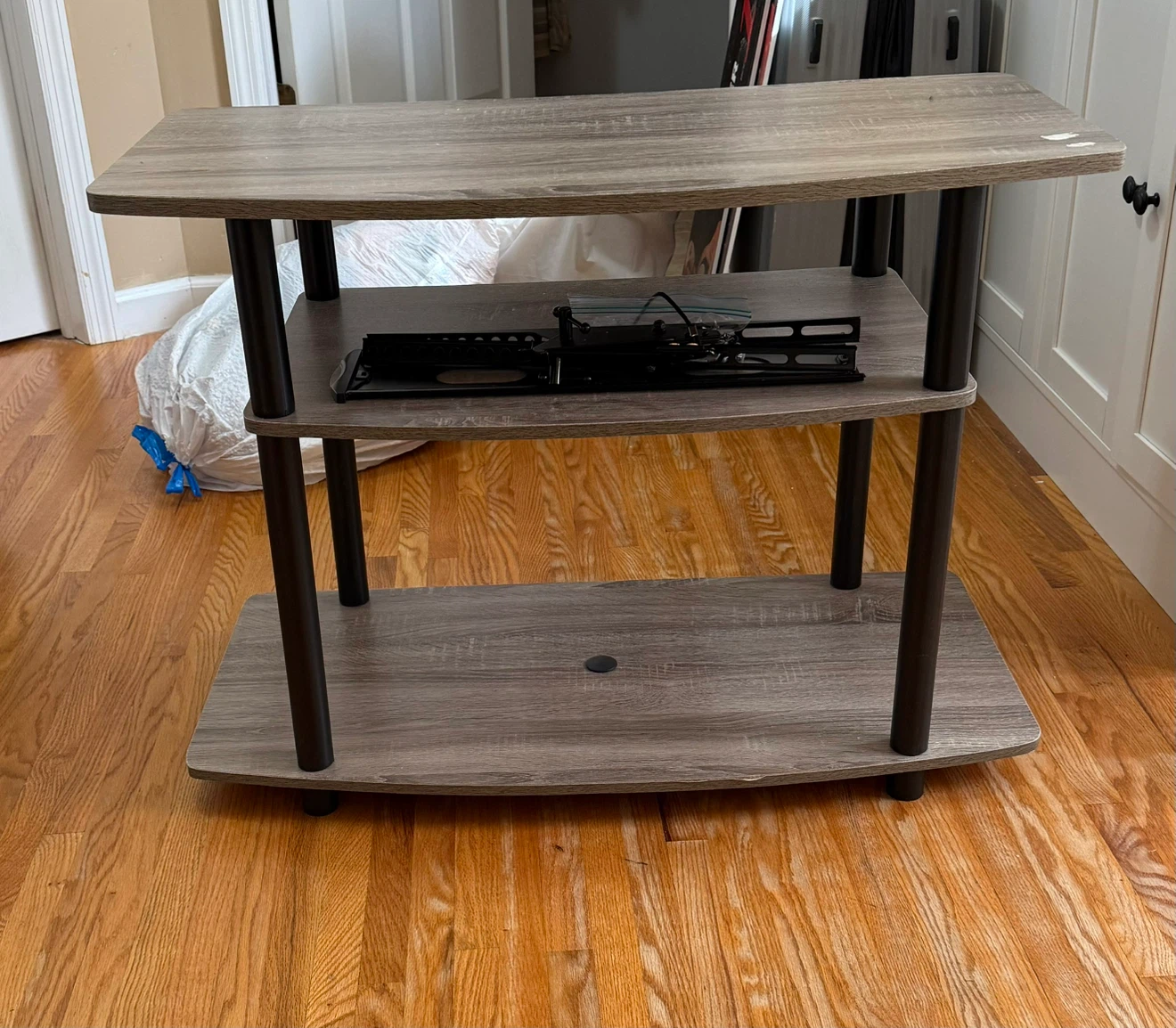 Three-Tier Wood Grain TV Stand - photo 3