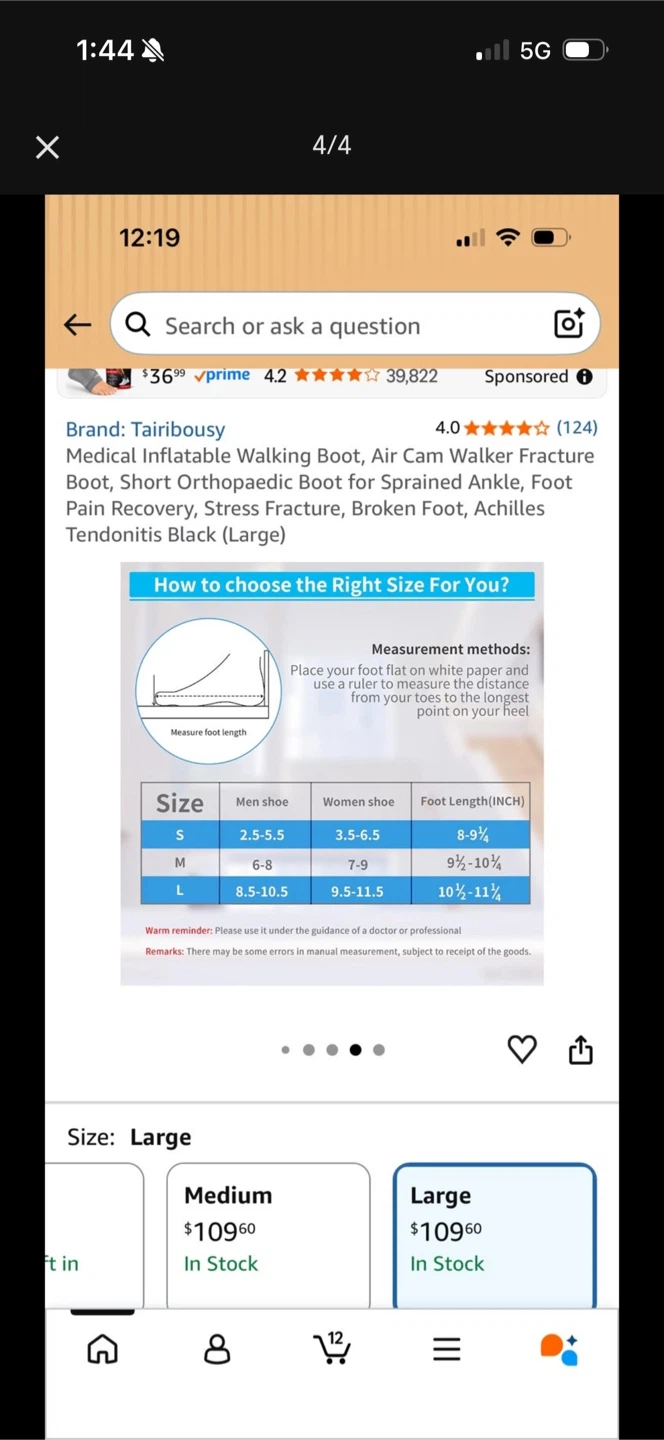 Medical Inflatable Walking Boot - Large - photo 2