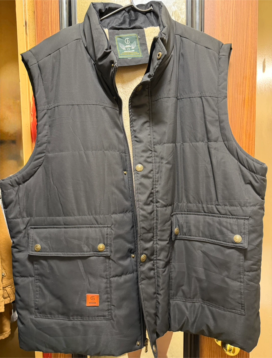 Mens Winter Warm Padded Puffer Vest Outdoor Fleece Lined Jackets