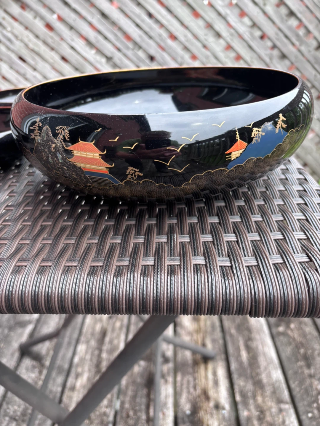 Japanese Black Lacquerware Serving Bowls-Vintage - photo 4