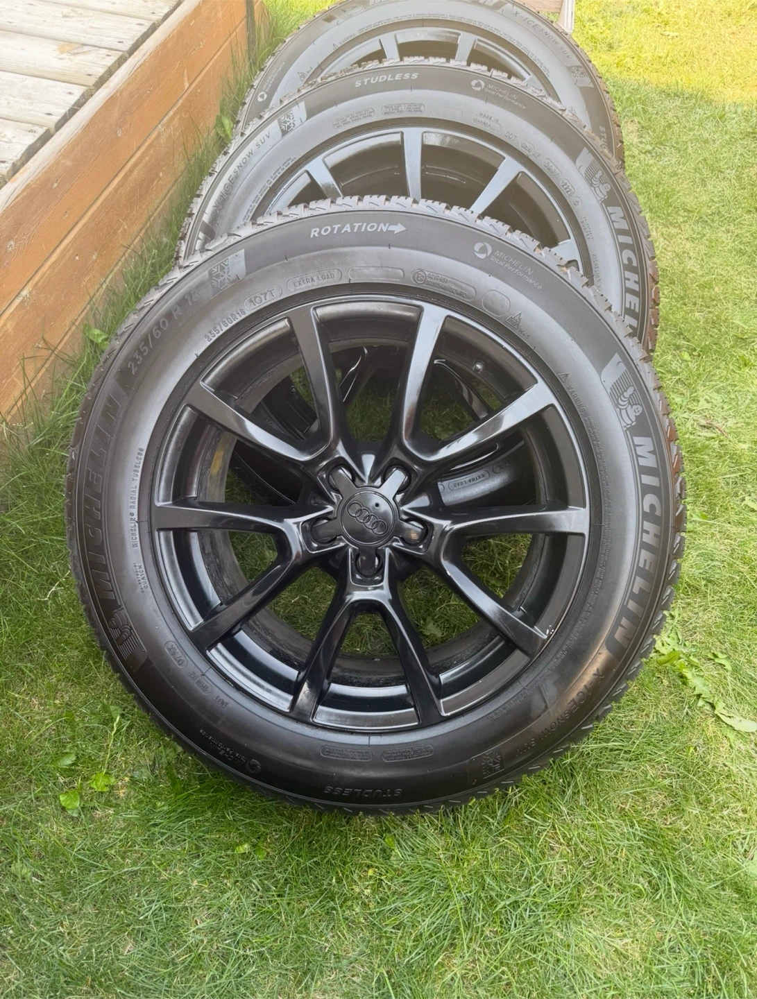 Set of 4 Michelin X-Ice Snow SUV Tires on Audi Rims - photo 3