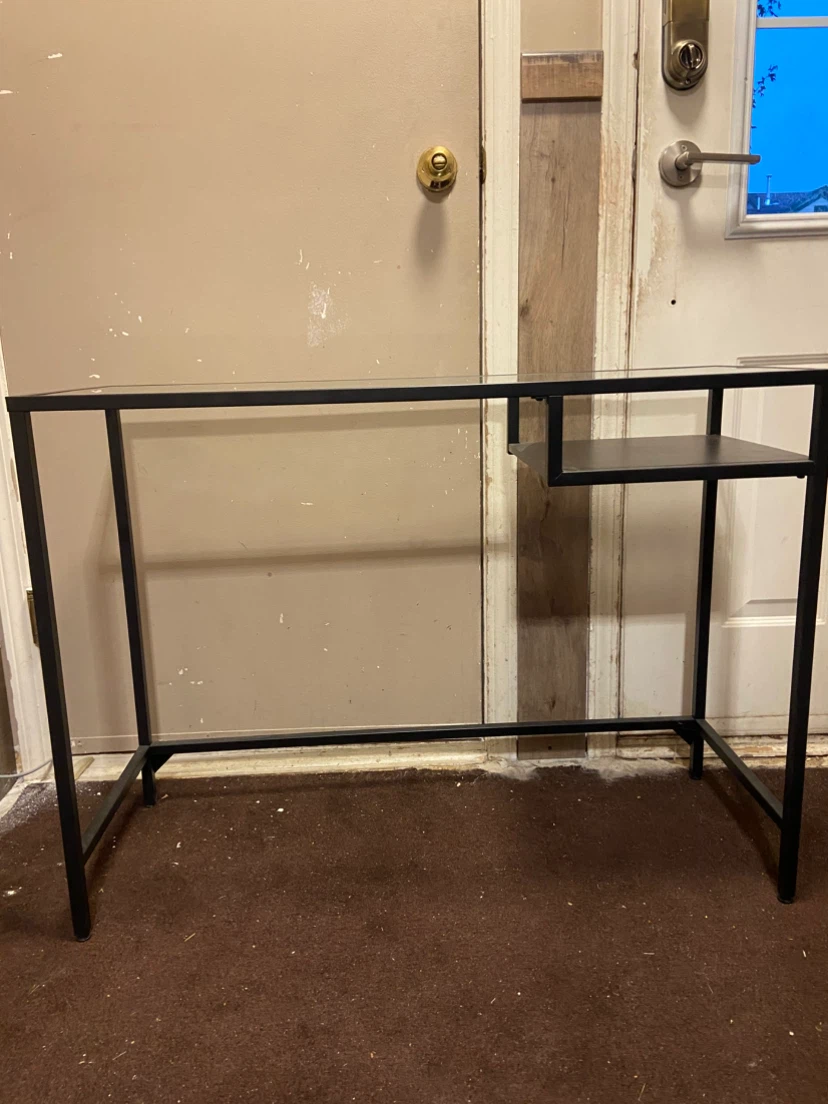 Black Console Table with Glass Top - photo 2