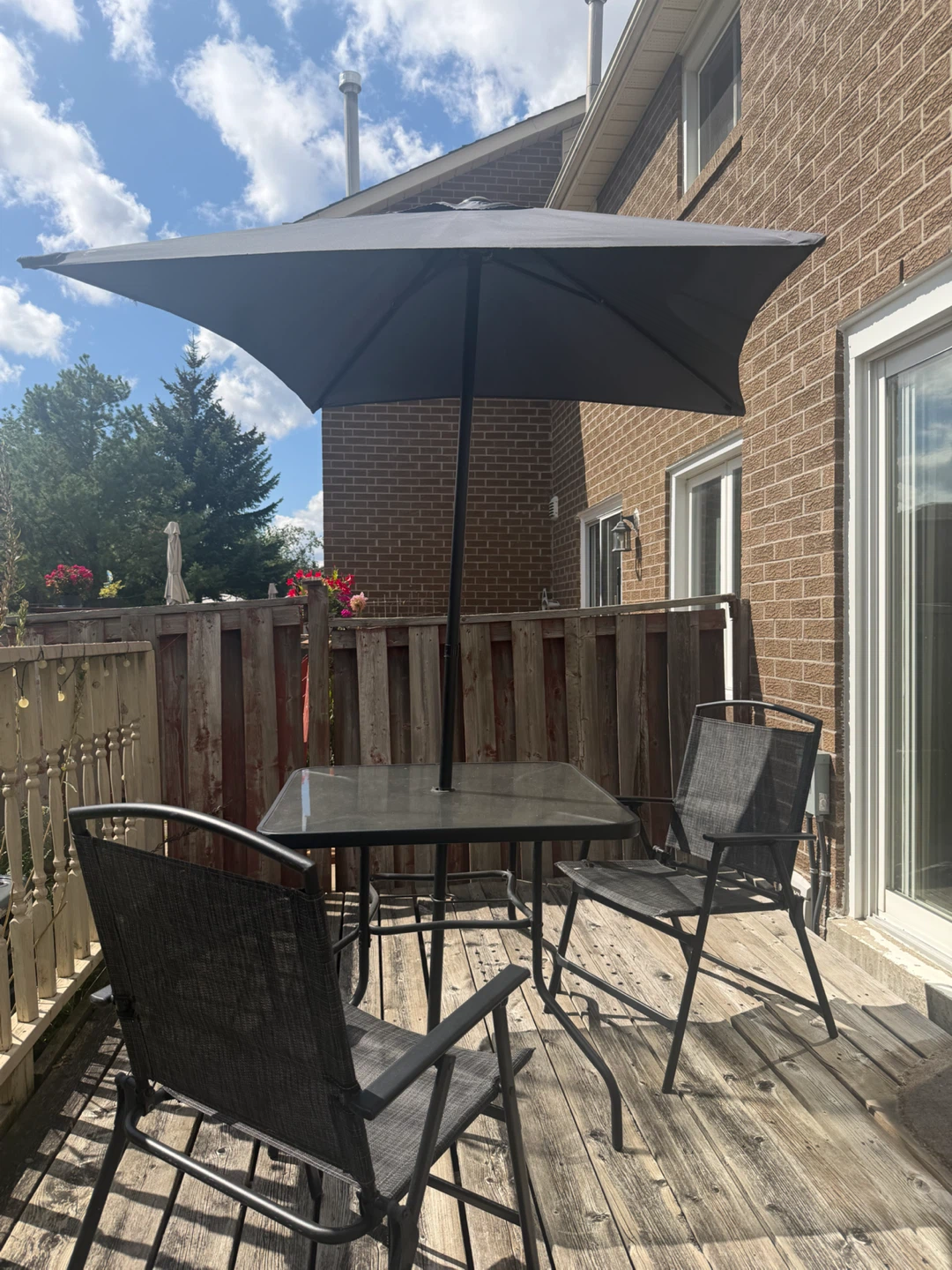 6-Piece Black Outdoor Patio Bistro Set