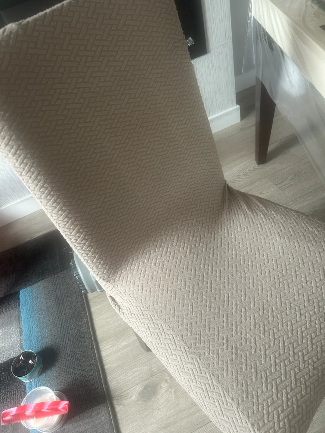 Dining Chairs with Cream Leatherette and Brown Accents - photo 2