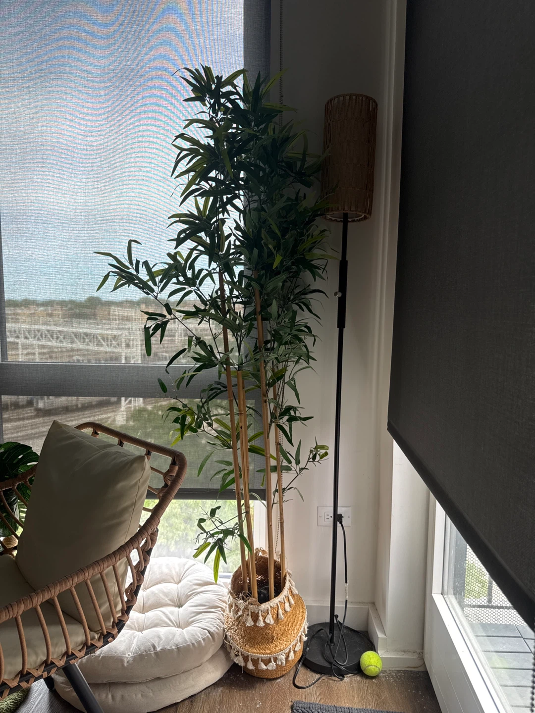 Tall Artificial Bamboo Tree in Woven Basket