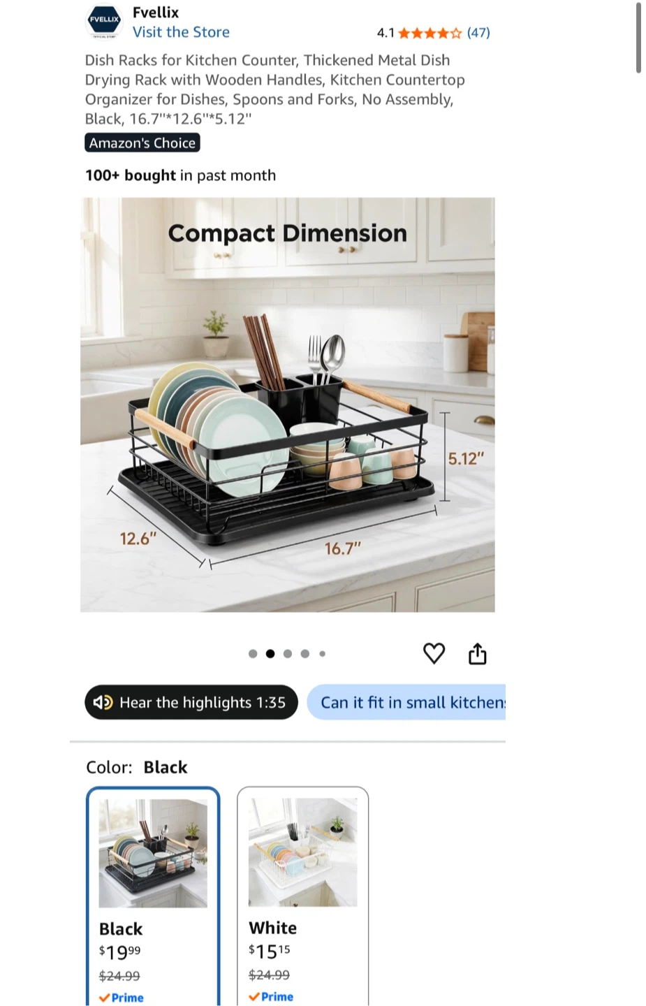 Metal Dish Drying Rack - Black - photo 3