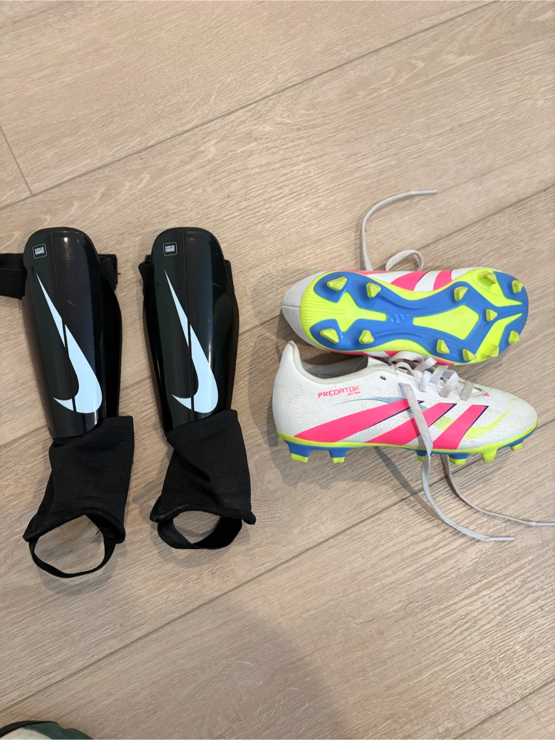 Adidas Predator Soccer Cleats and Nike Shin Guards