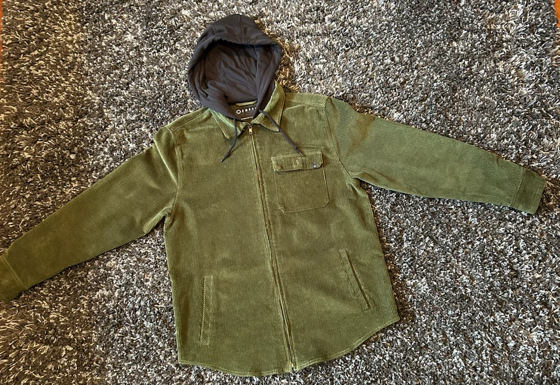 Empyre Green Corduroy Zip-Up jacket/Hoodie