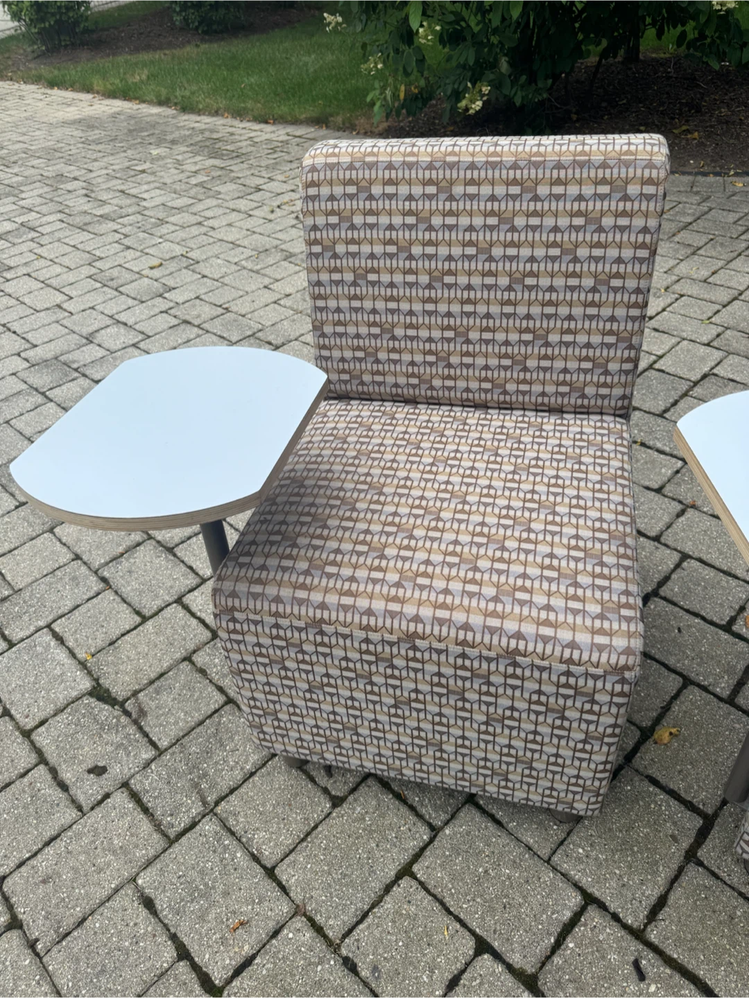 2 ERG International Chairs with Attached Tables
