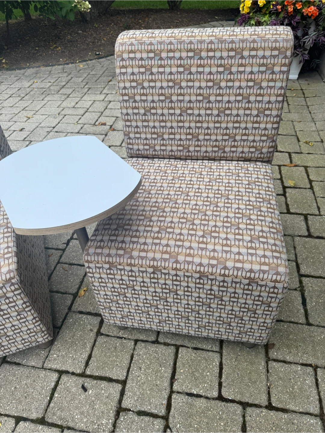 2 ERG International Chairs with Attached Tables - photo 2