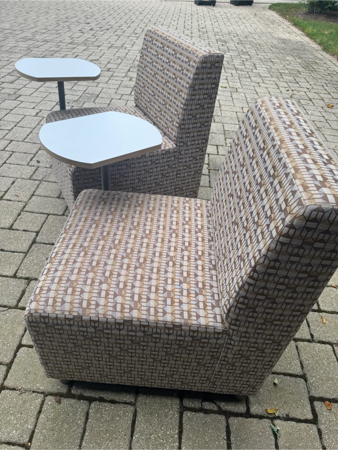 2 ERG International Chairs with Attached Tables - photo 3