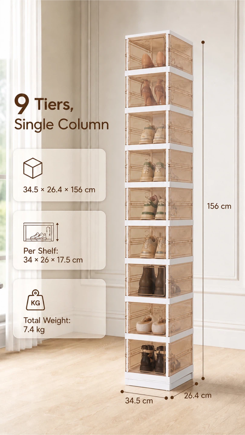 Shoe Storage Cabinet - 9 Foldable Boxes - photo 2