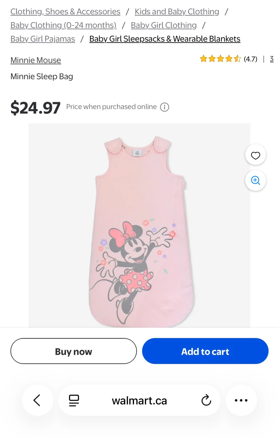 Disney Baby Minnie Mouse Sleeping Bag 3-6 month - photo 2