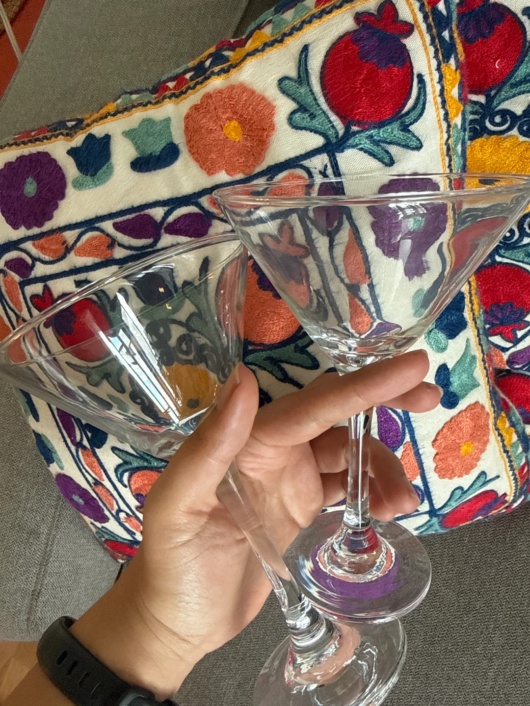 Set of two martini glasses