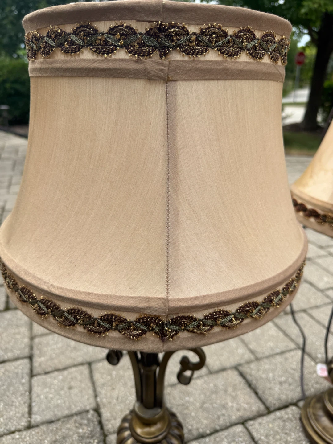 Set of Two Ornate Bronze Table Lamps - photo 3