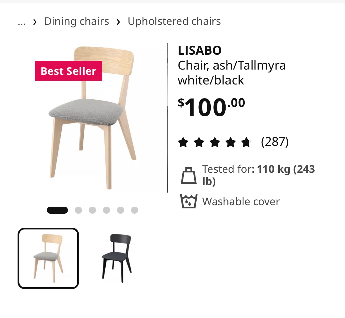 Can deliver—4 Ikea Lisabo upholstered chairs. - photo 2