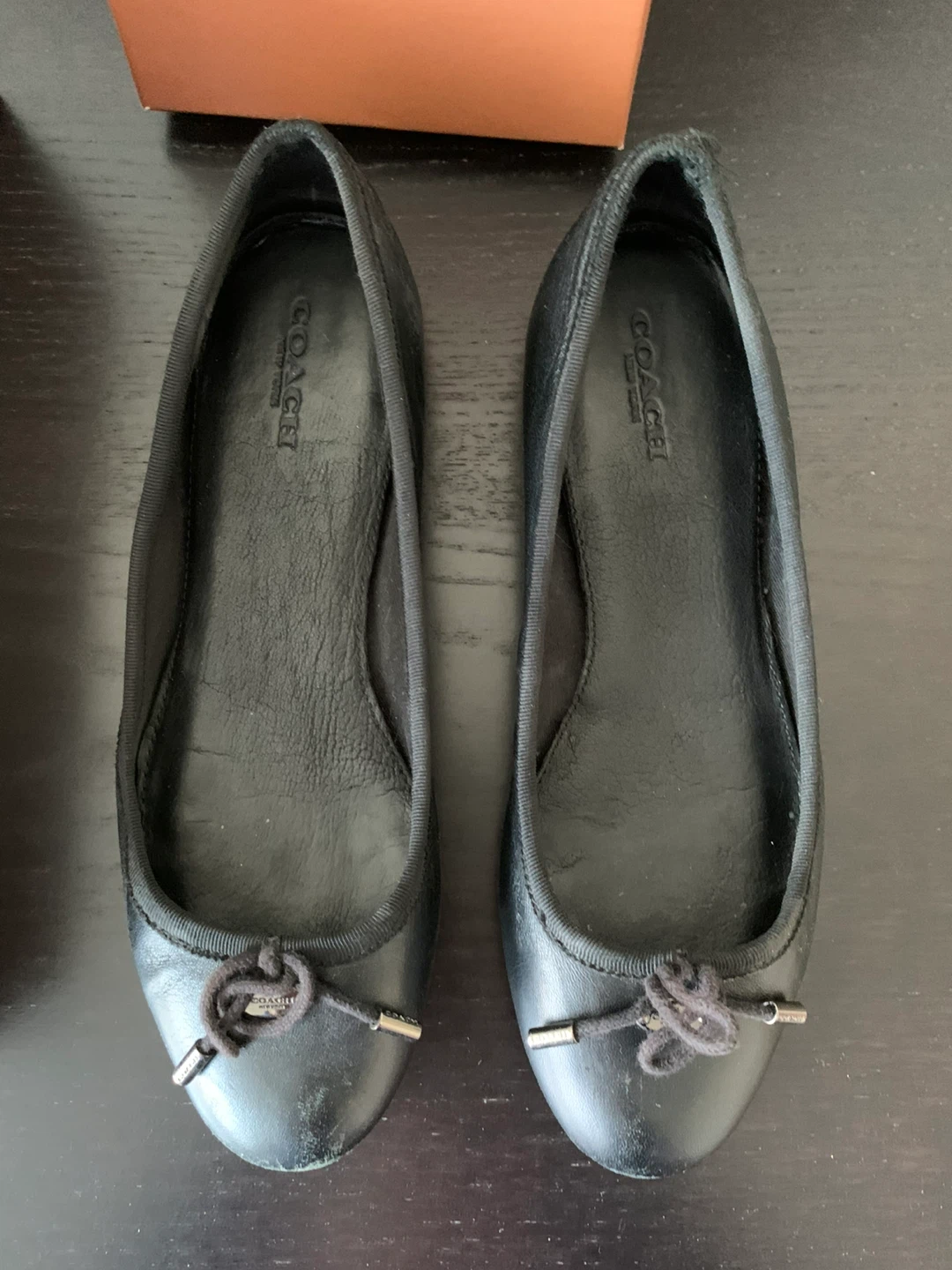 Coach Lara Silk Nappa Ballet Flats Black Size 6 M