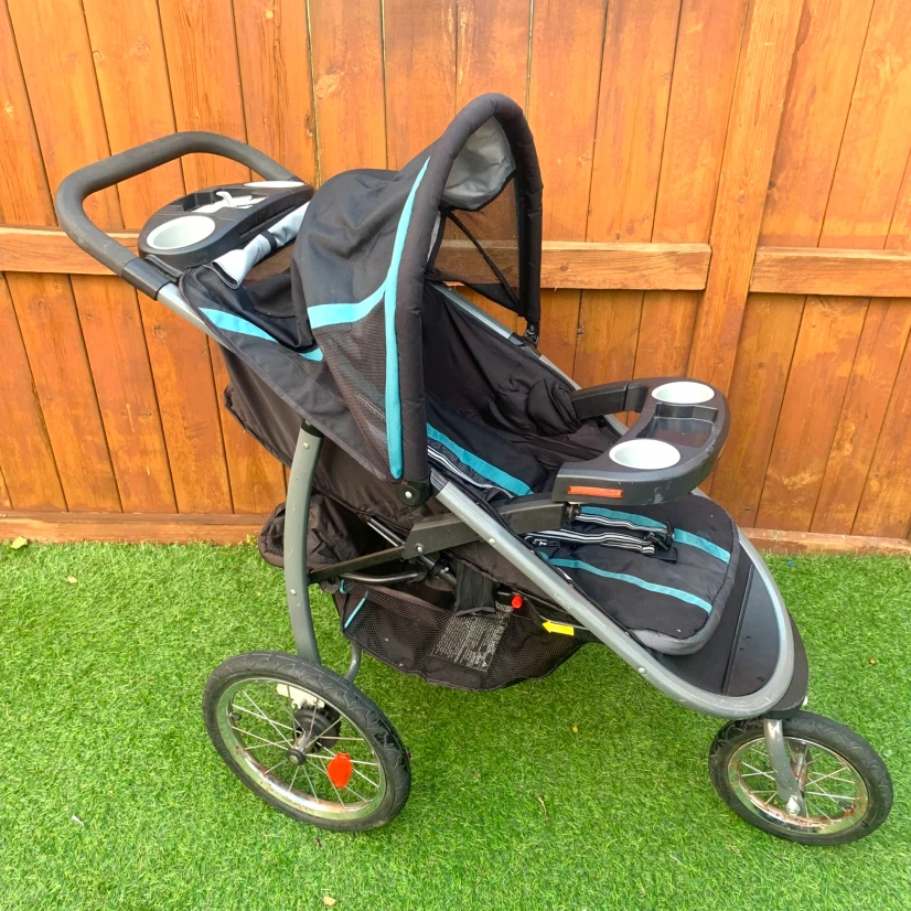 Baby Jogging Stroller Running Stroller Canopy Tray Cup Holders