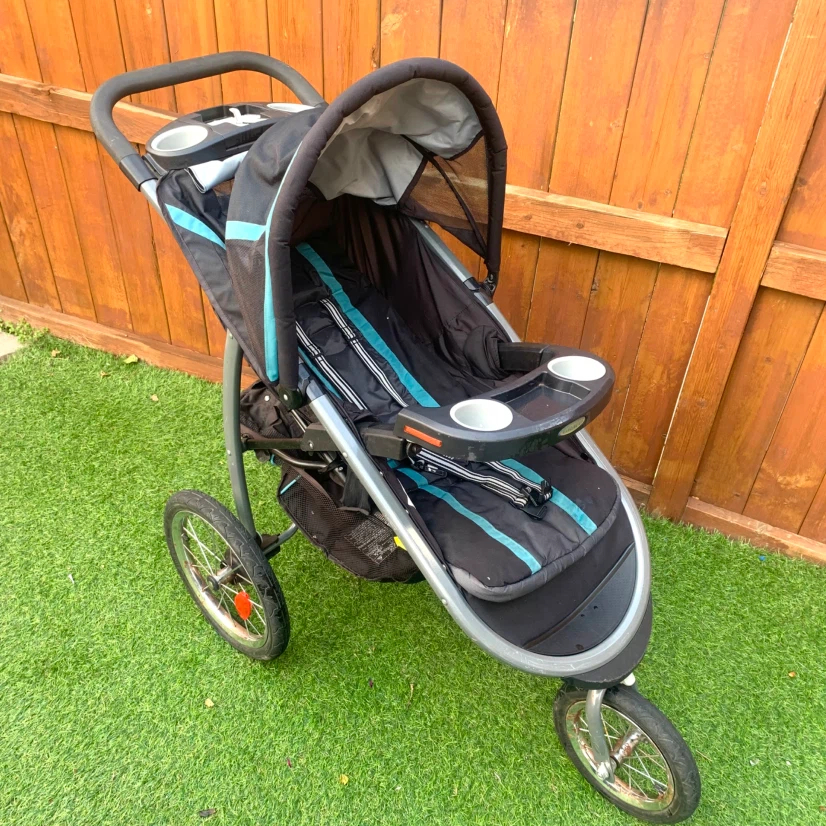Baby Jogging Stroller Running Stroller Canopy Tray Cup Holders - photo 2