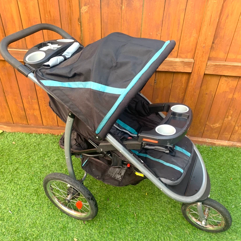 Baby Jogging Stroller Running Stroller Canopy Tray Cup Holders - photo 3