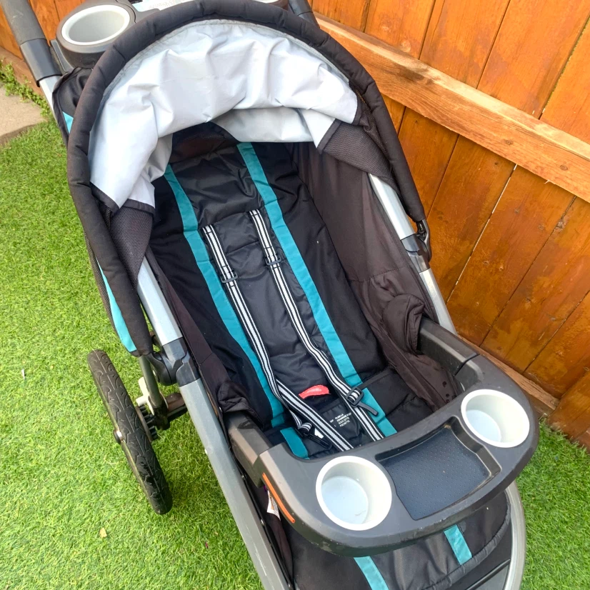 Baby Jogging Stroller Running Stroller Canopy Tray Cup Holders - photo 4