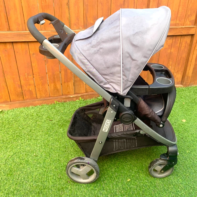 Baby Stroller with Canopy Cup Holders Storage Basket Folding - photo 5