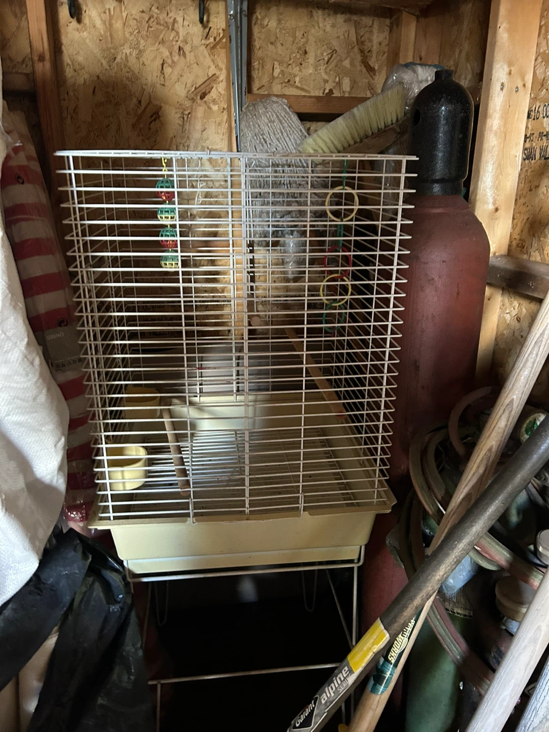 White Wire Bird Cage with Stand