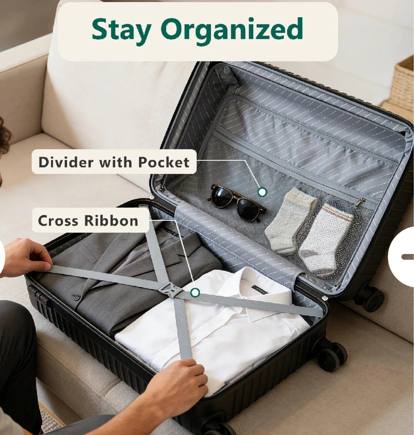 20 Inch Black Carry-on Suitcase - photo 4