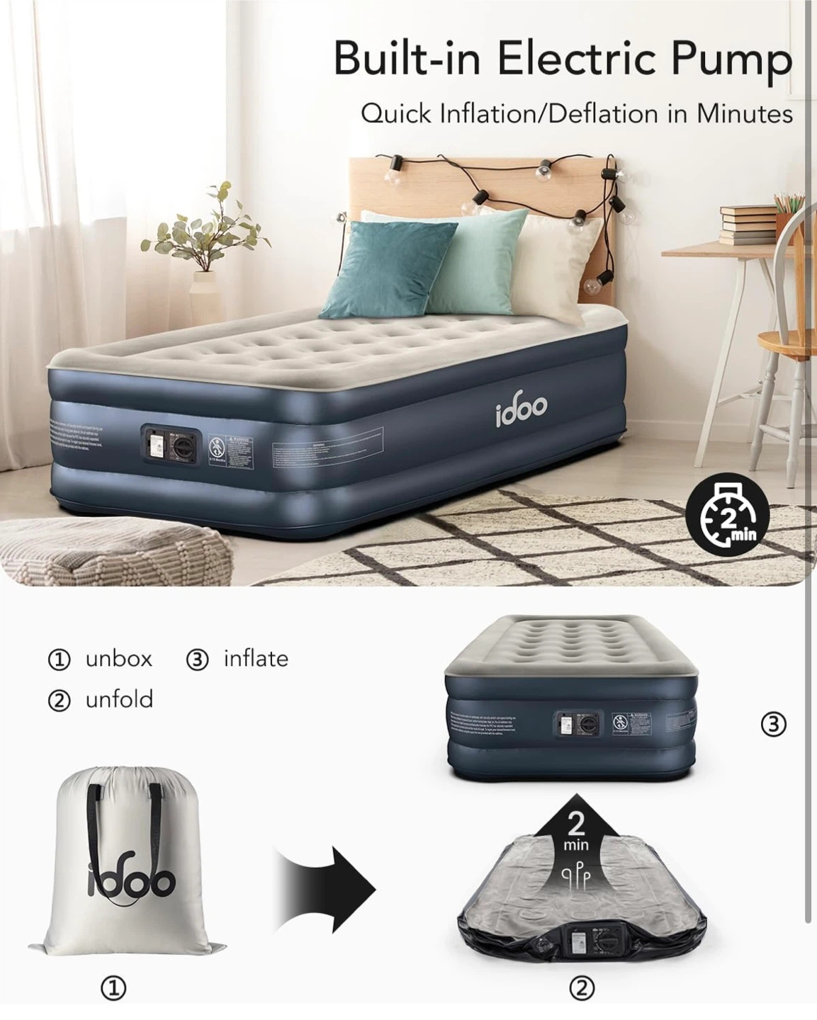idoo Twin Size Air Mattress - photo 4