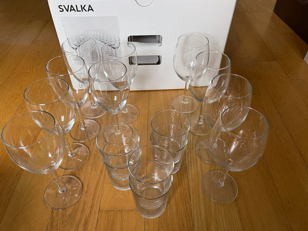 IKEA SVALKA wine and tumbler glass set
