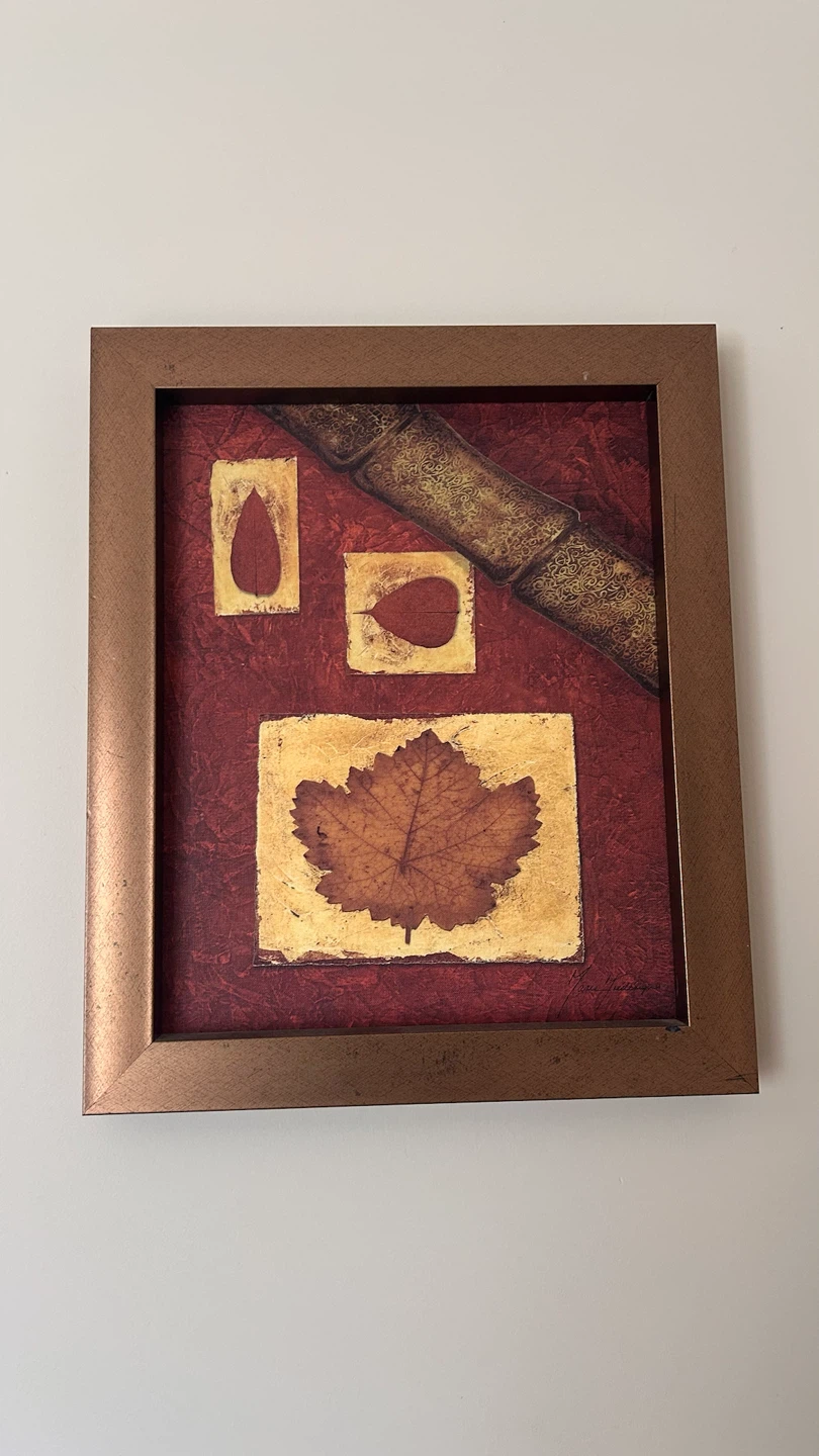 Set of Two Framed Leaf Art Pieces
