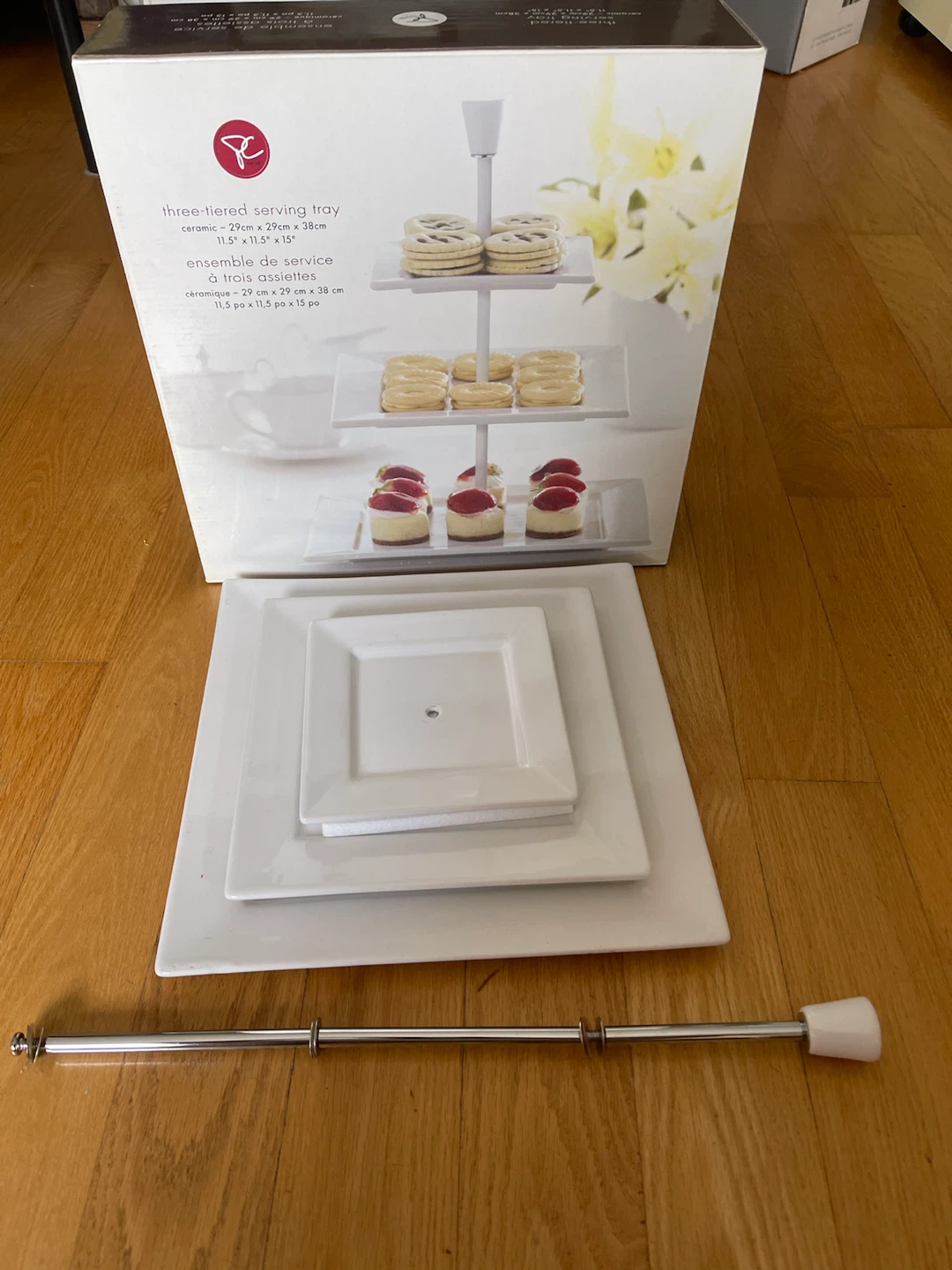 PC Three-Tiered Ceramic Serving Tray
