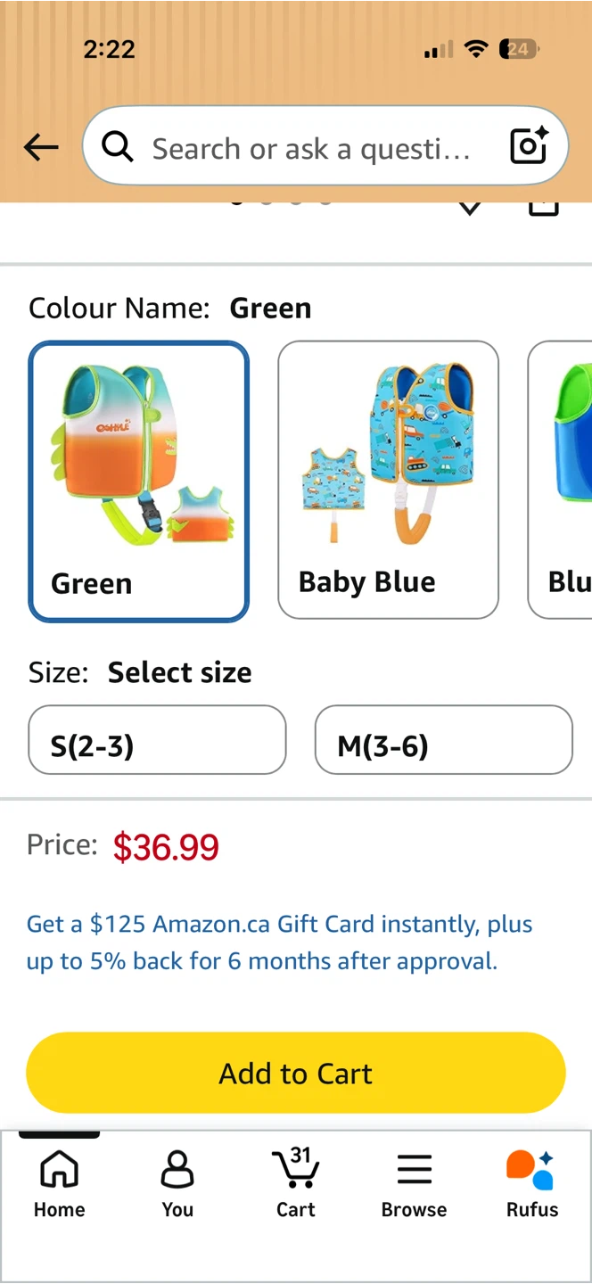 Oshyle Toddler Swim Vest - Green - photo 3
