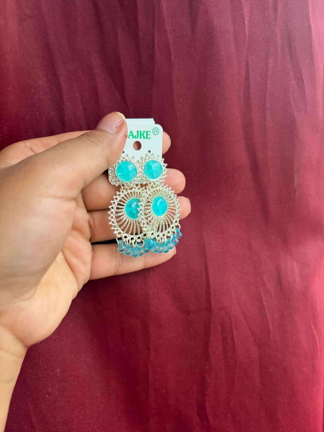 Sajke blue beaded drop earrings - photo 3