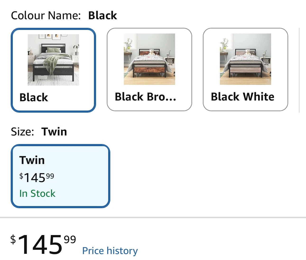 Twin size wood bed frame in black - photo 3