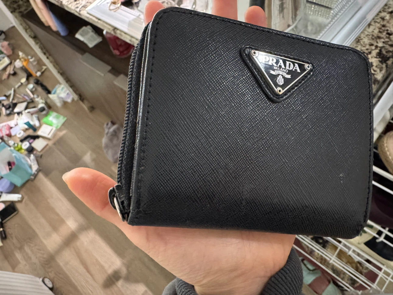 Authentic Prada Black Saffiano Wallet