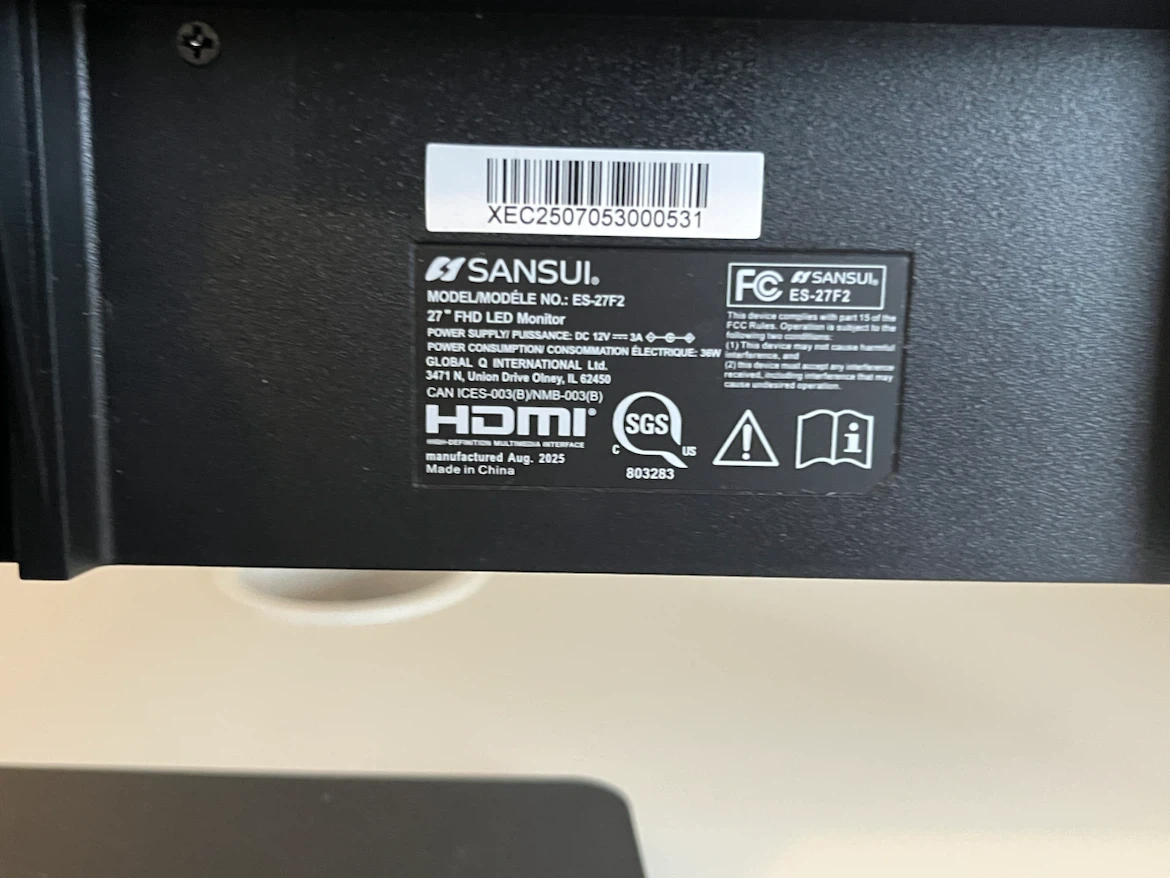 Sansui 27" 144hz FHD LED Monitor - photo 3