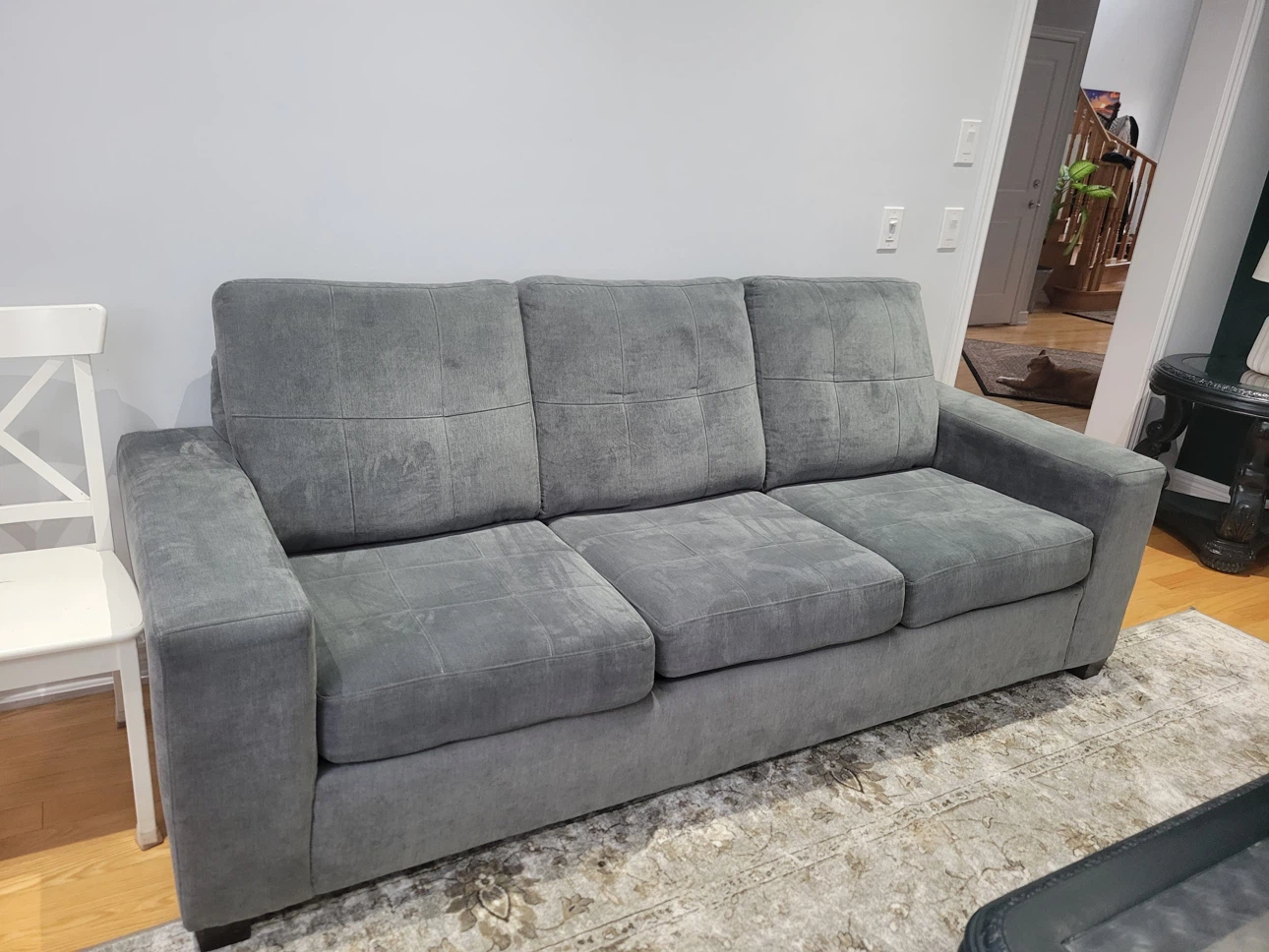 Blue and grey sectional sofa / couch - photo 4