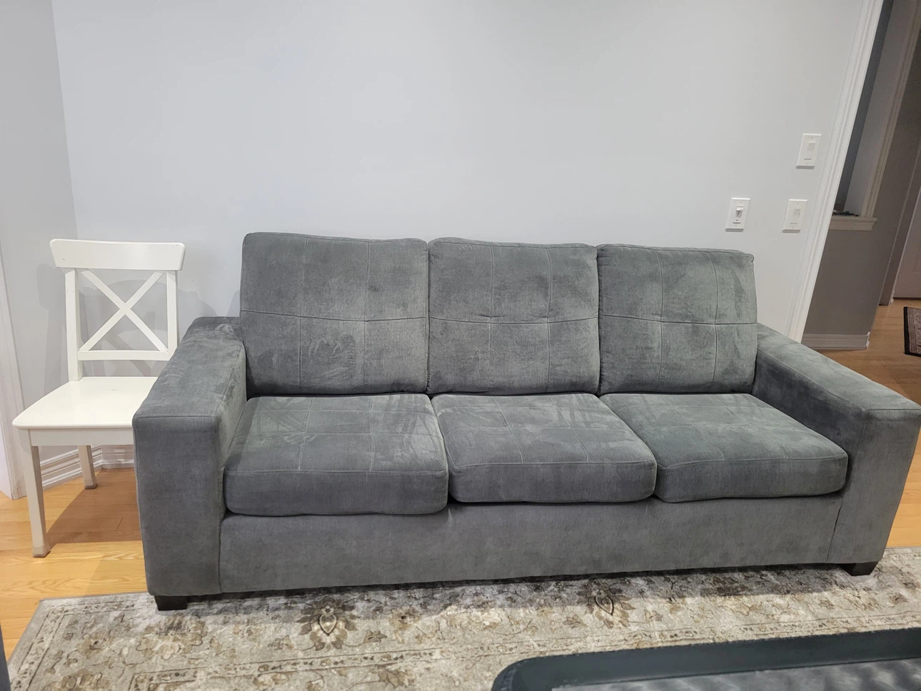Blue and grey sectional sofa / couch - photo 5