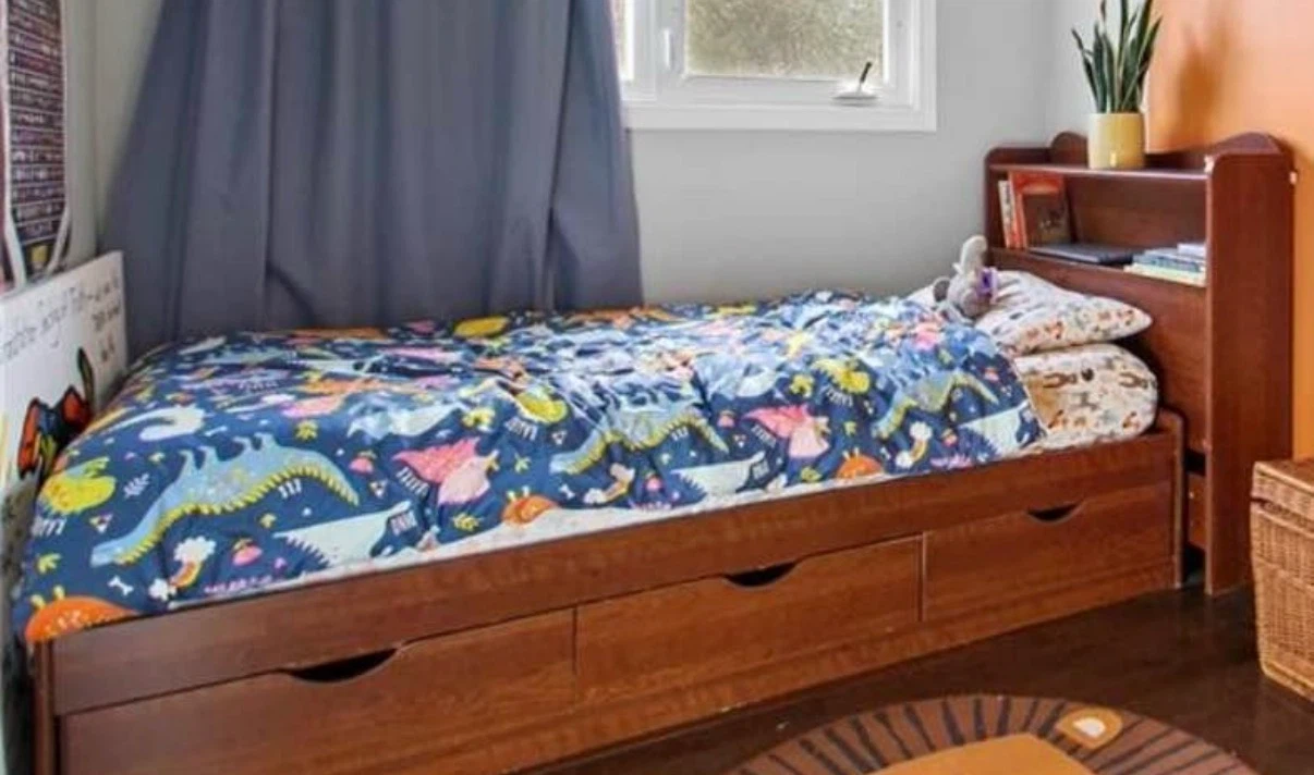 Juno mattress &twin bed with storage & detachable bookcase