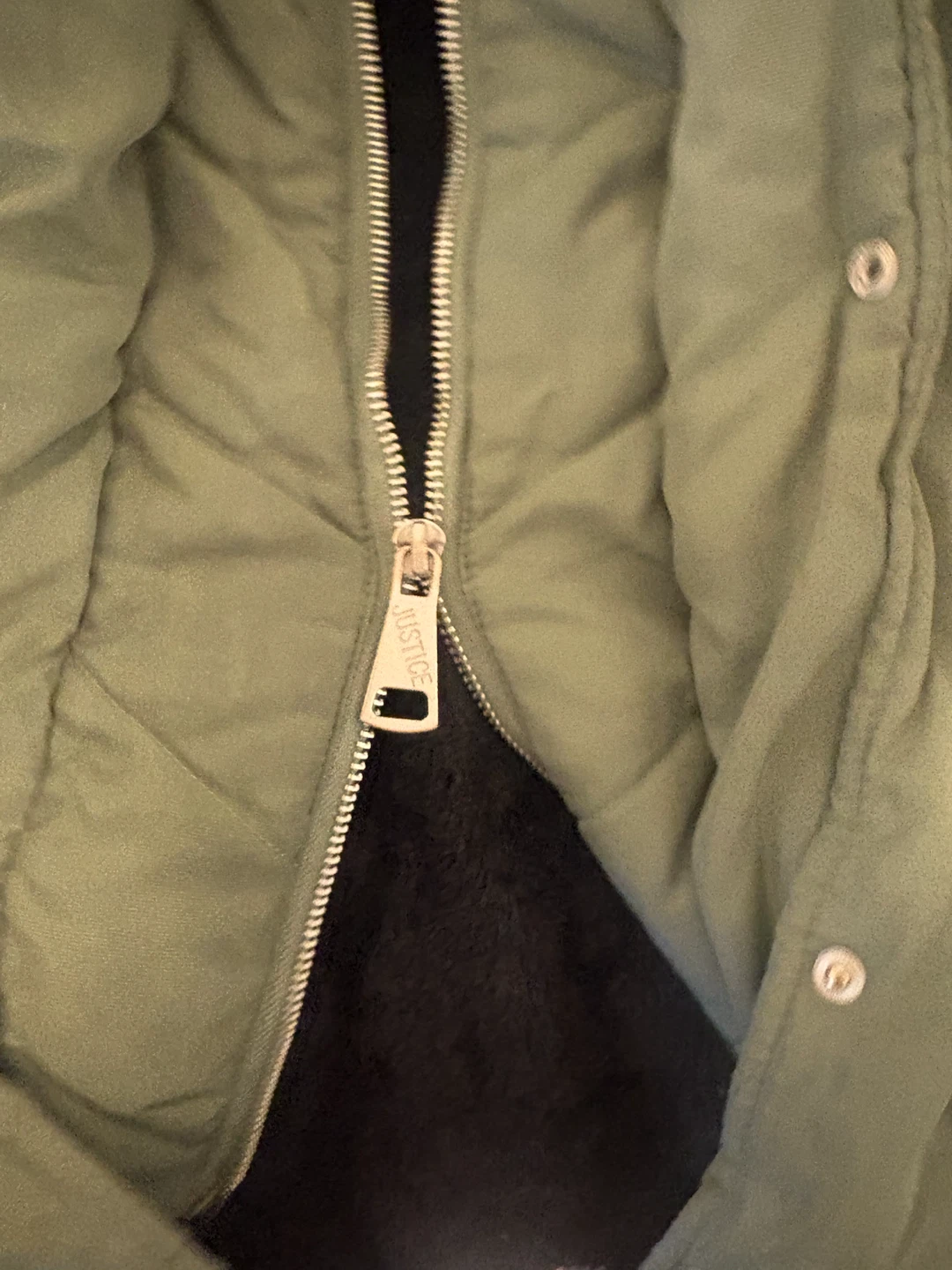 Justice Olive Green Faux Fur Lined Parka - photo 2