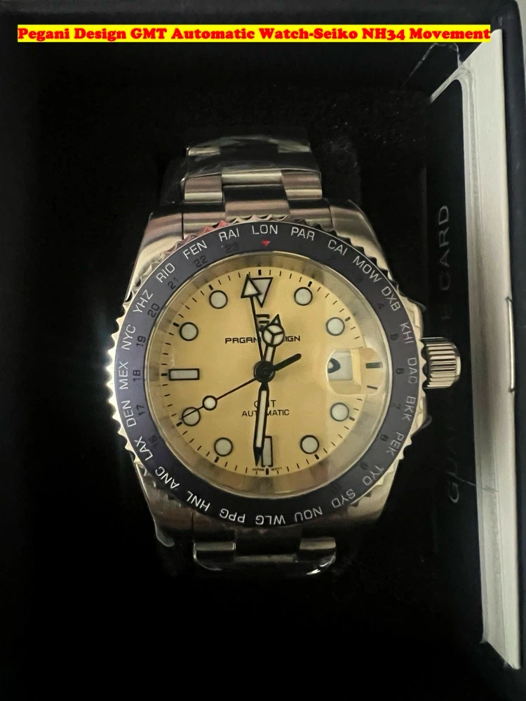Seiko-NH34 / Pegani Design GMT Automatic Watch=NEW= - photo 5