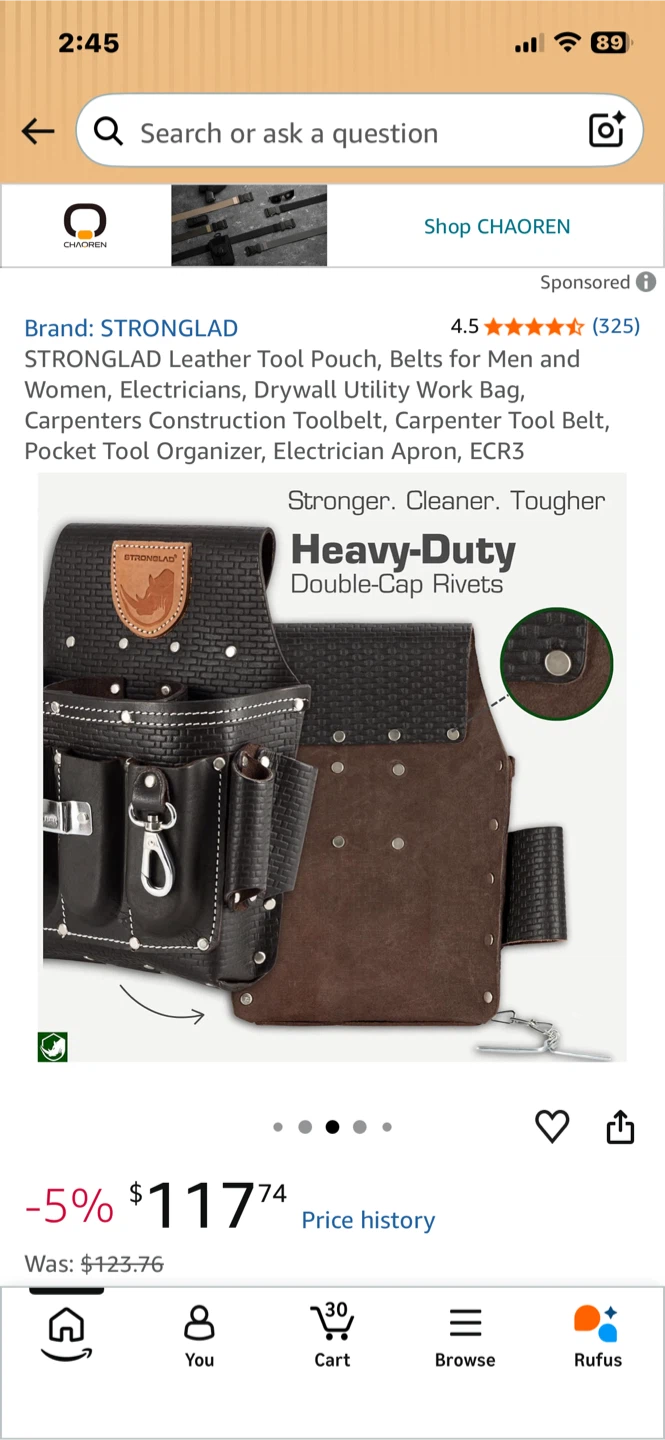 STRONGLAD Leather Tool Pouch and Belt - photo 3