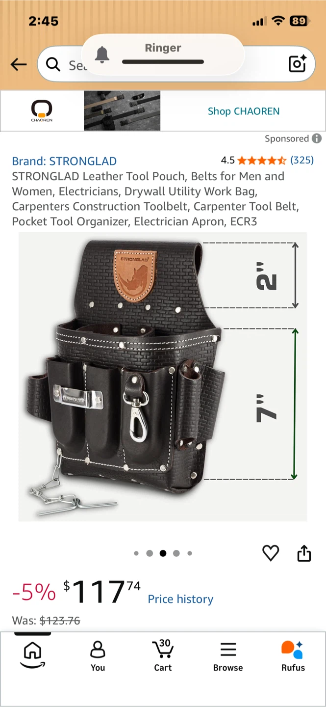 STRONGLAD Leather Tool Pouch and Belt - photo 4